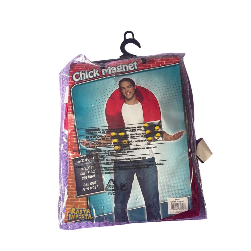 Rasta Imposta Chick Magnet Costume Mens One Size Red Silver Funny Halloween 6091